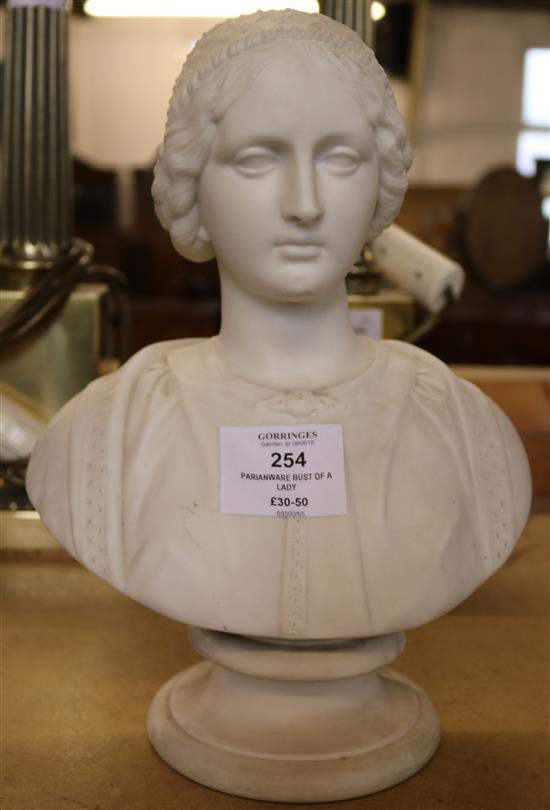 Parianware bust of a lady